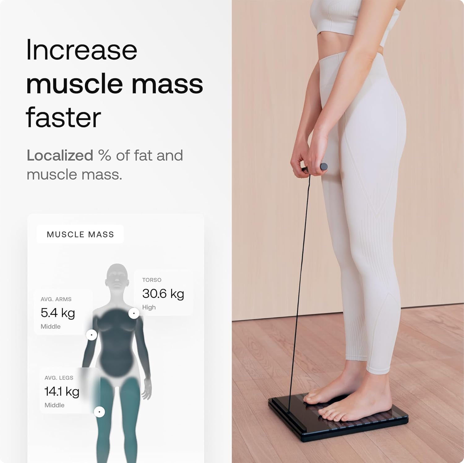 WITHINGS Body Scan - Smart Scale with Segmental Body Composition Analysis, Weighing Scales Body Weight  Vascular Age, Visceral Fat, Heart Rate, iOS/Android