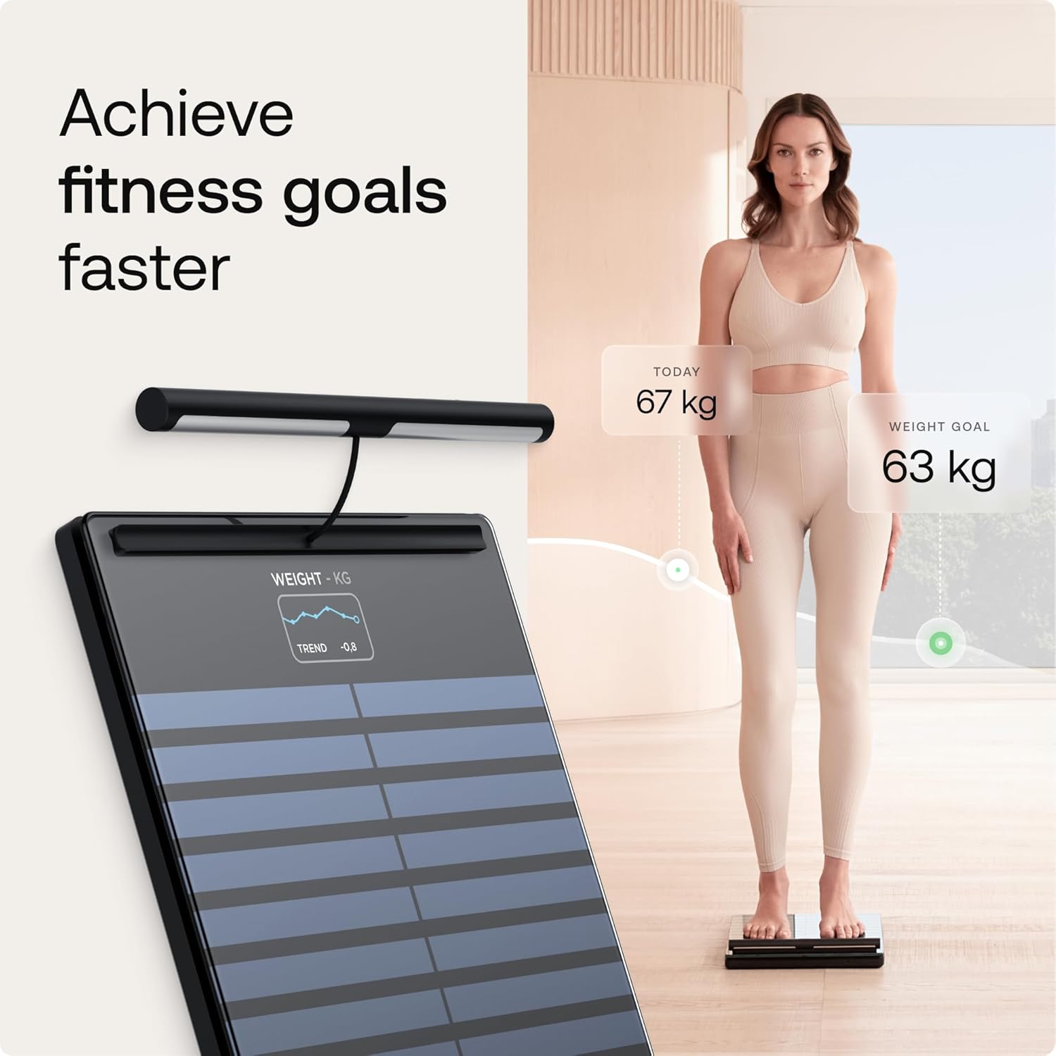 WITHINGS Body Scan - Smart Scale with Segmental Body Composition Analysis, Weighing Scales Body Weight  Vascular Age, Visceral Fat, Heart Rate, iOS/Android